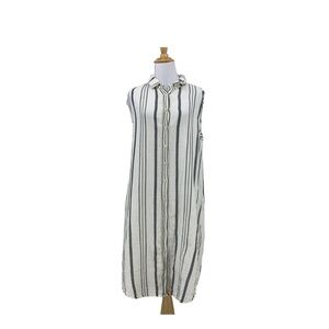 Dylan Stripe Anthropologie Shirt Dress M Medium Button Knit Shirttail Shapeless